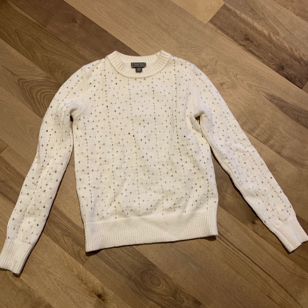 Point Sur for J. Crew white pointelle sweater